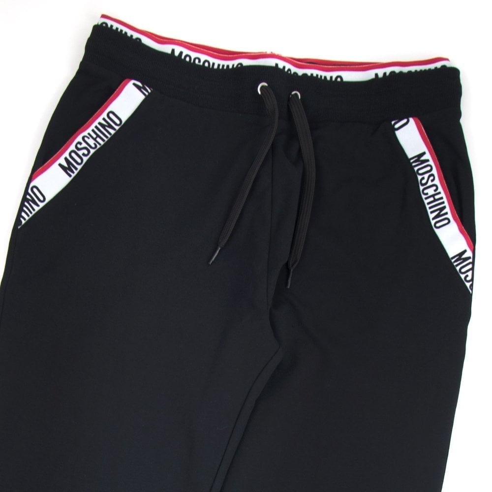 Moschino Underwear Pocket Tape Logo Jogging Pants Black