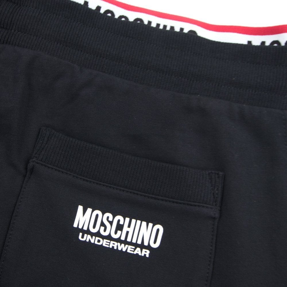 Moschino Underwear Pocket Tape Logo Jogging Pants Black