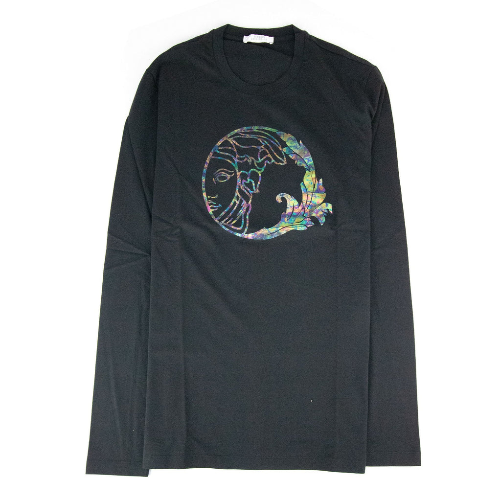 Versace Collection Reflective Medusa Logo L/s T Shirt Black SA30