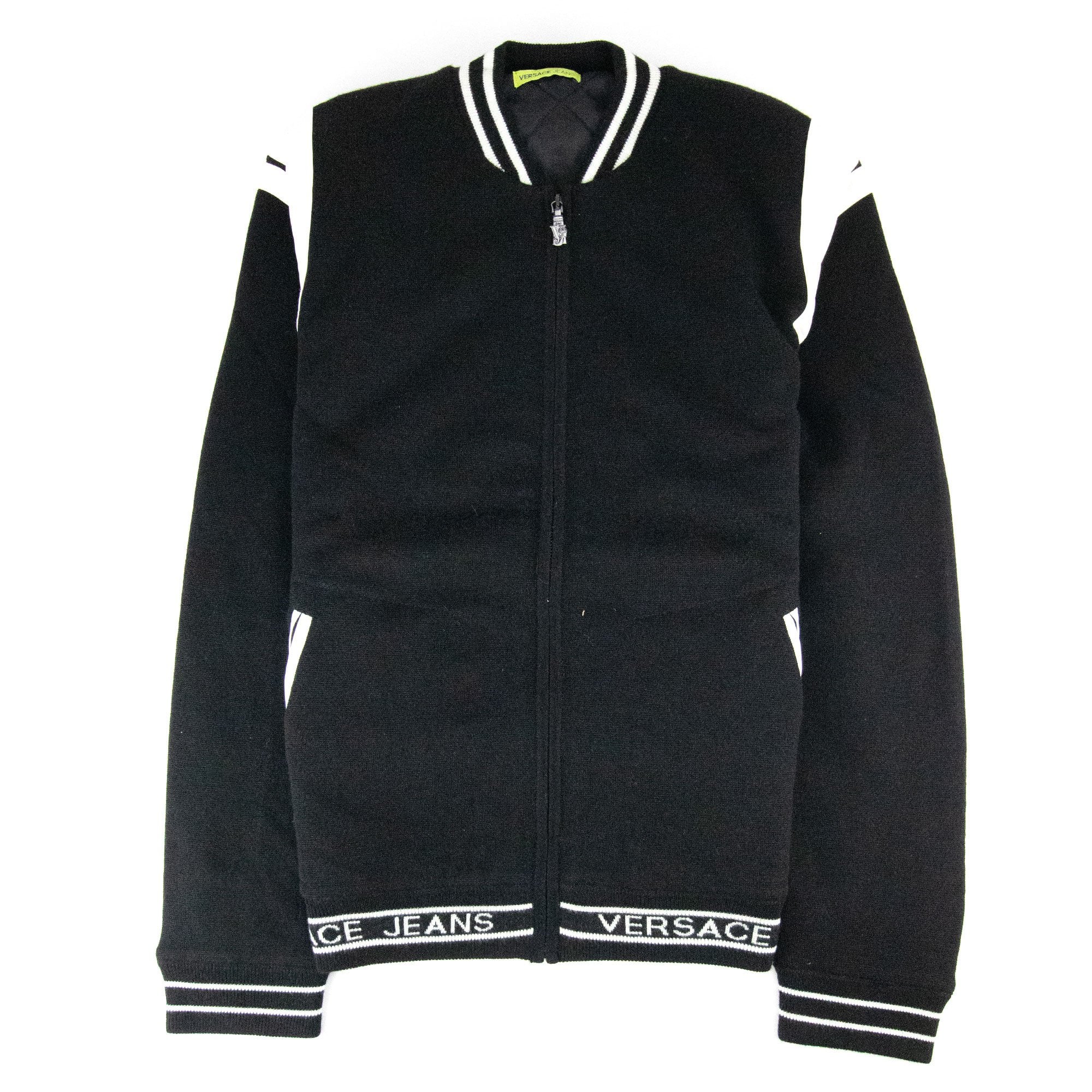 Versace Jeans Filato Wool Bomber Sweatshirt Black SA30