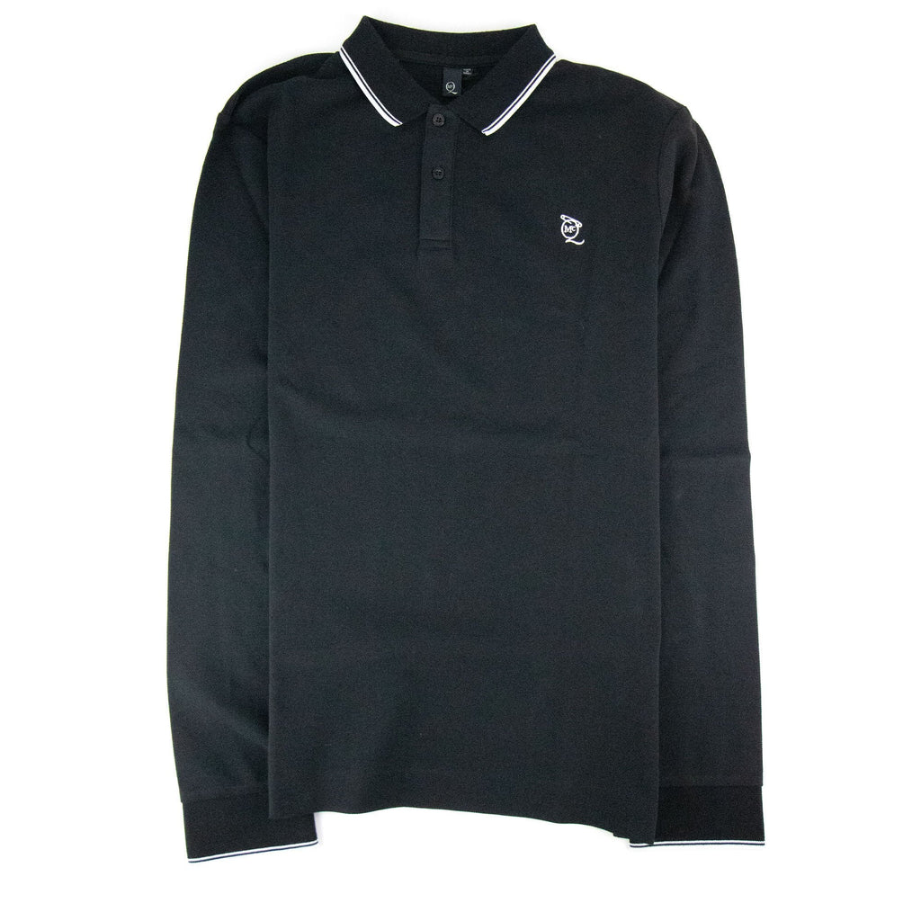 Mcq By Alexander Mcqueen Embroidered Logo L/s Polo Black SA30