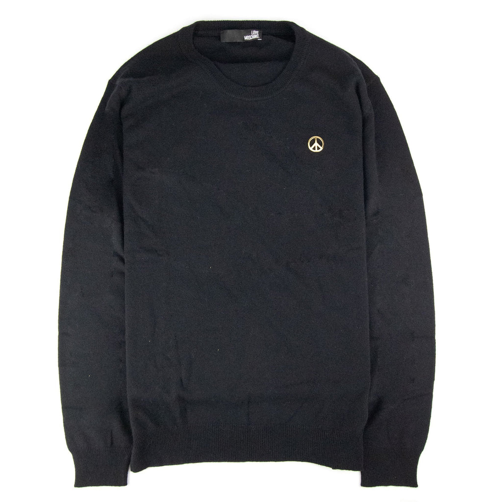 Love Moschino Gold Peace Logo Knit Sweat Black SA30