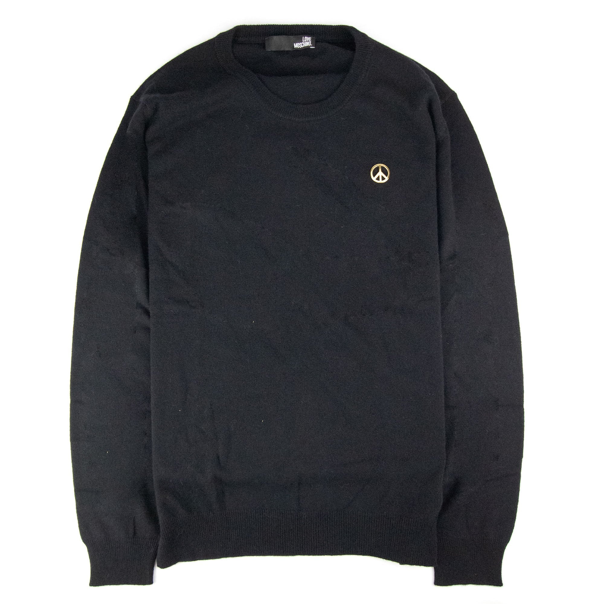 Love Moschino Gold Peace Logo Knit Sweat Black SA30
