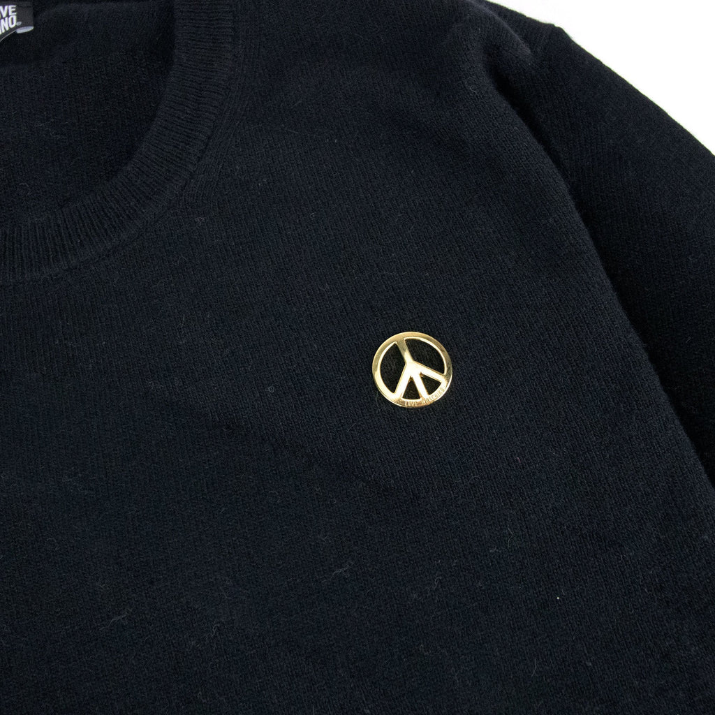 Love Moschino Gold Peace Logo Knit Sweat Black SA30
