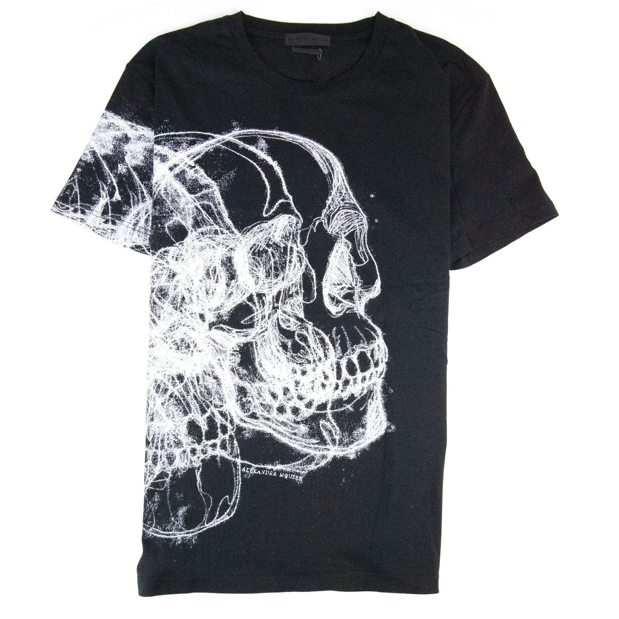 Alexander Mcqueen Skull Print Logo T Shirt Black SA30