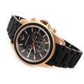 Emporio Armani Rose Gold Dials Black Rubber Strap Watch Black/Rose Gold