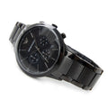 Emporio Armani Mens Black Renato Watch Black Stainless Steel