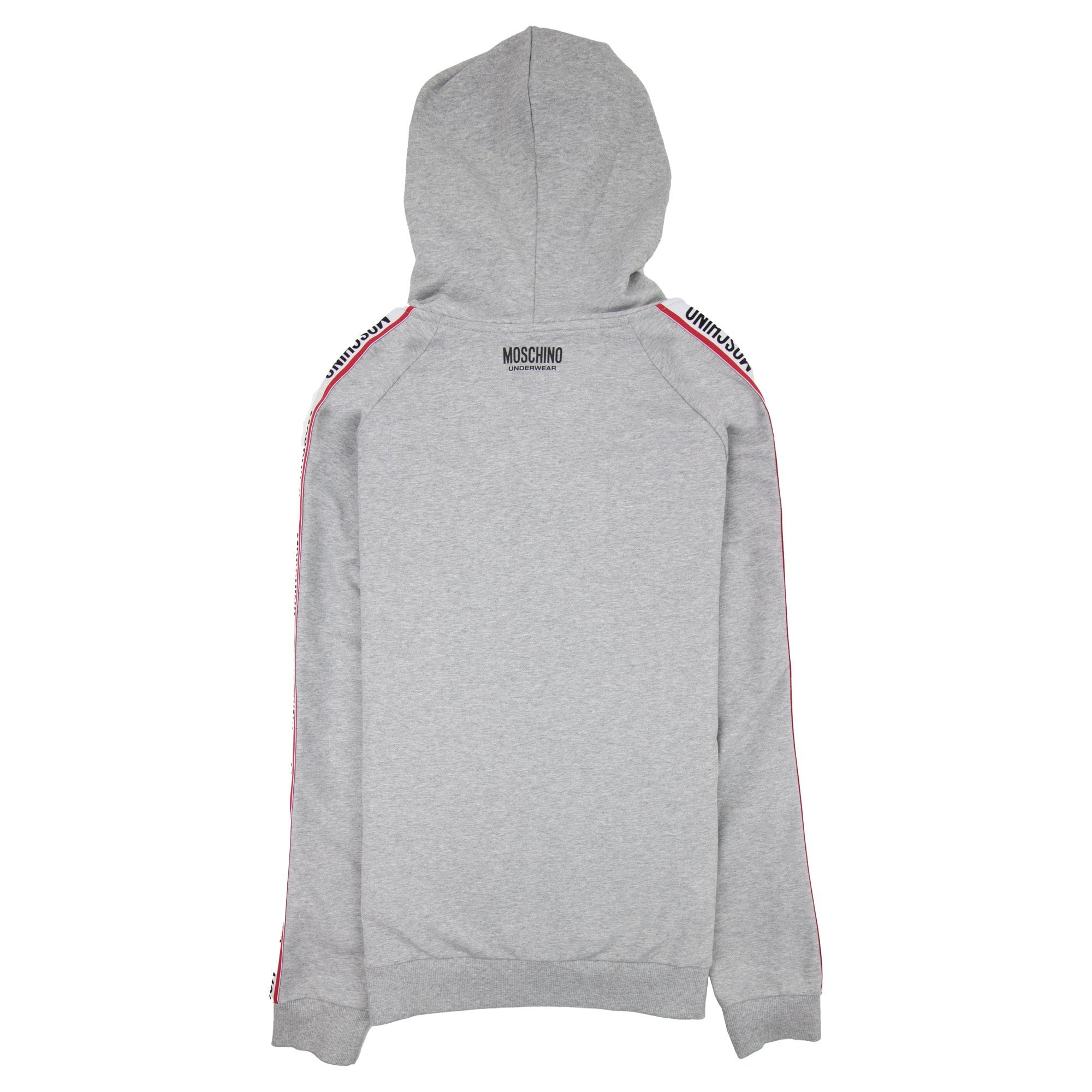 Moschino Underwear Arm Tape Logo Zip Up Hoody Light Grey
