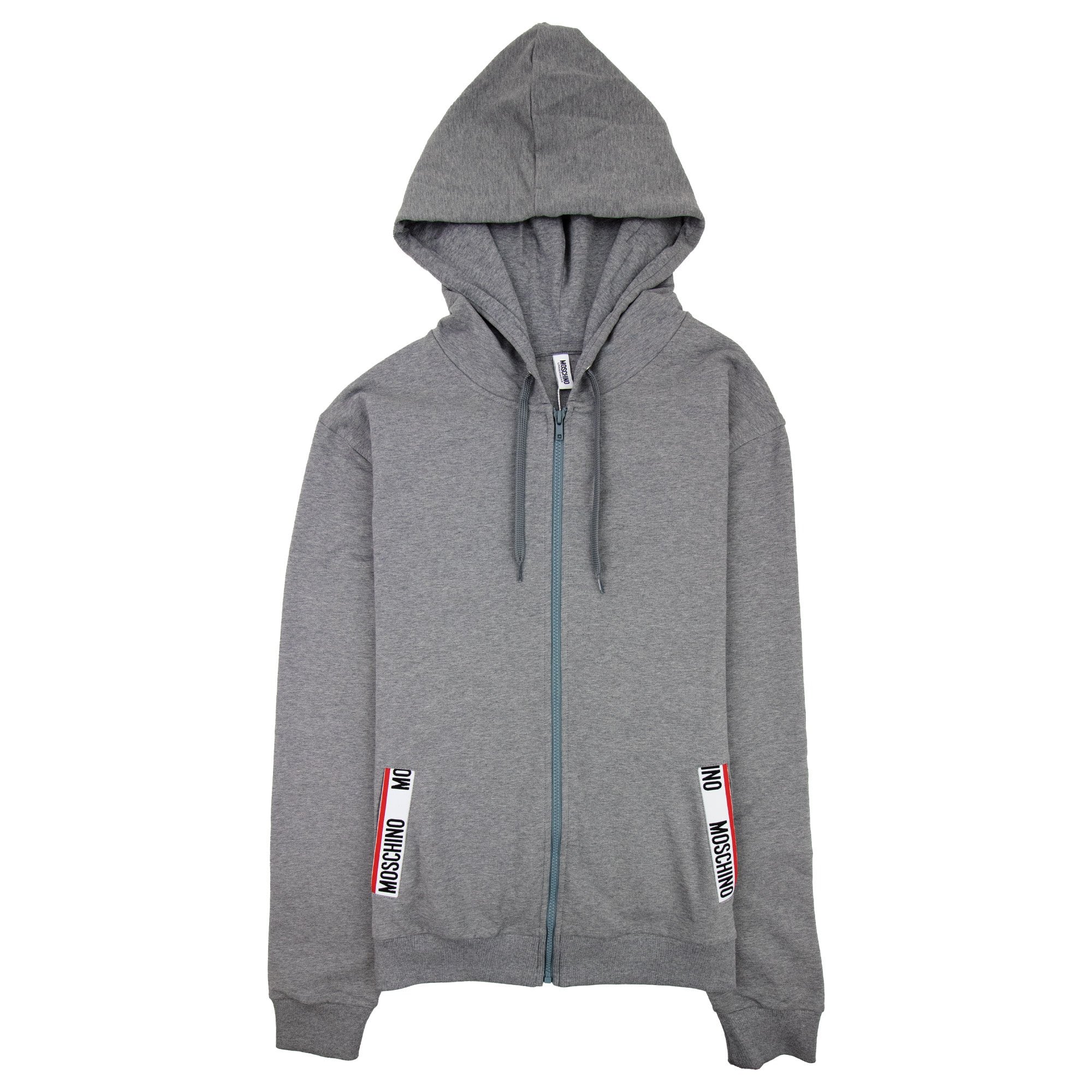 Moschino Underwear Pocket Tape Logo Hoody Dark Grey