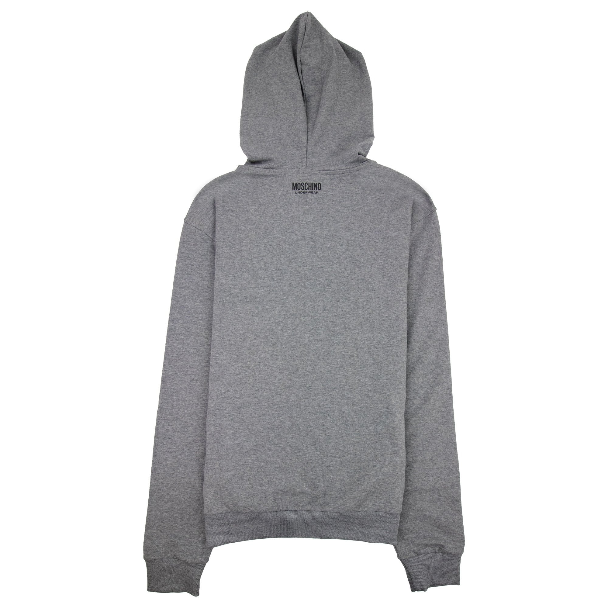 Moschino Underwear Pocket Tape Logo Hoody Dark Grey