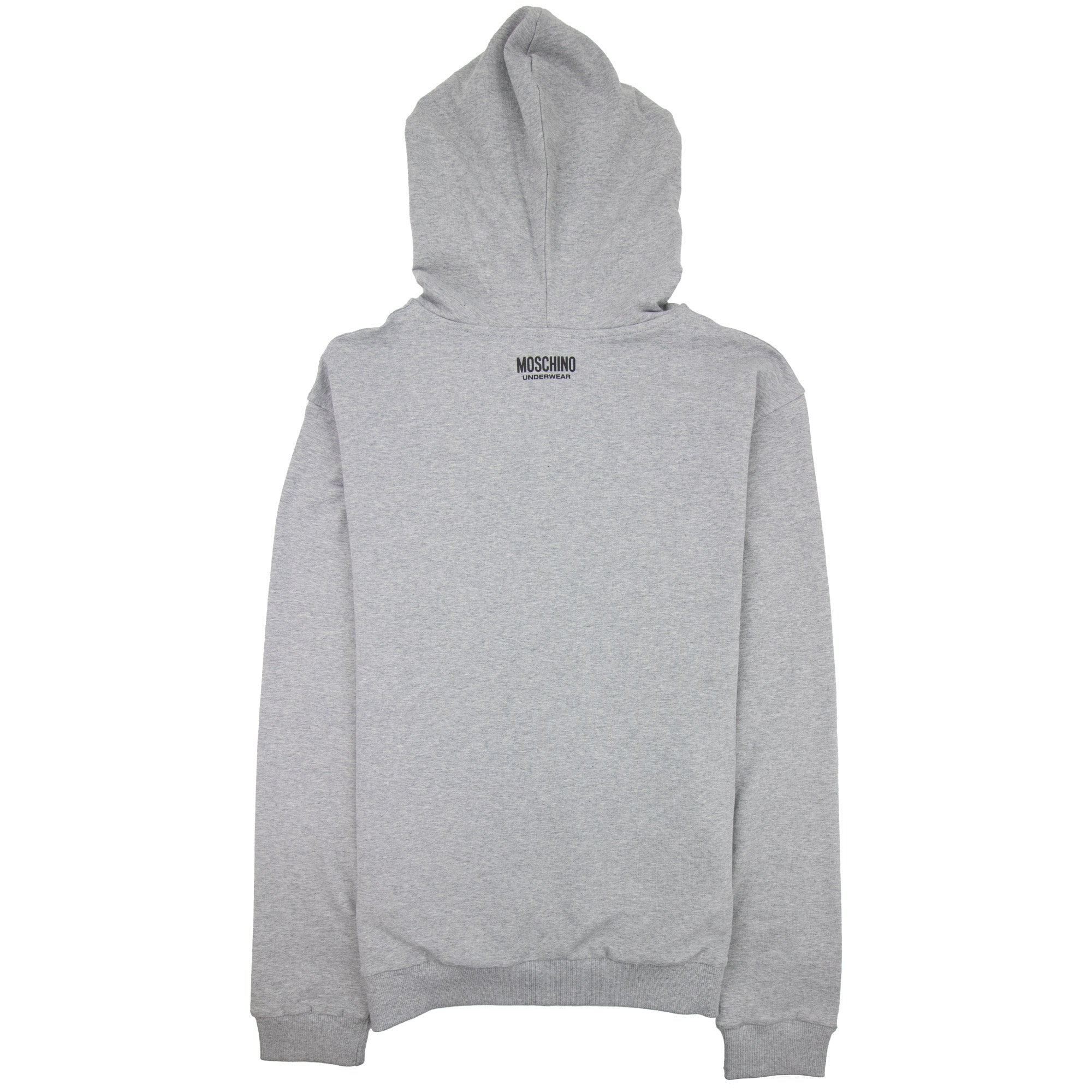 Moschino Underwear Pocket Tape Logo Hoody Light Grey