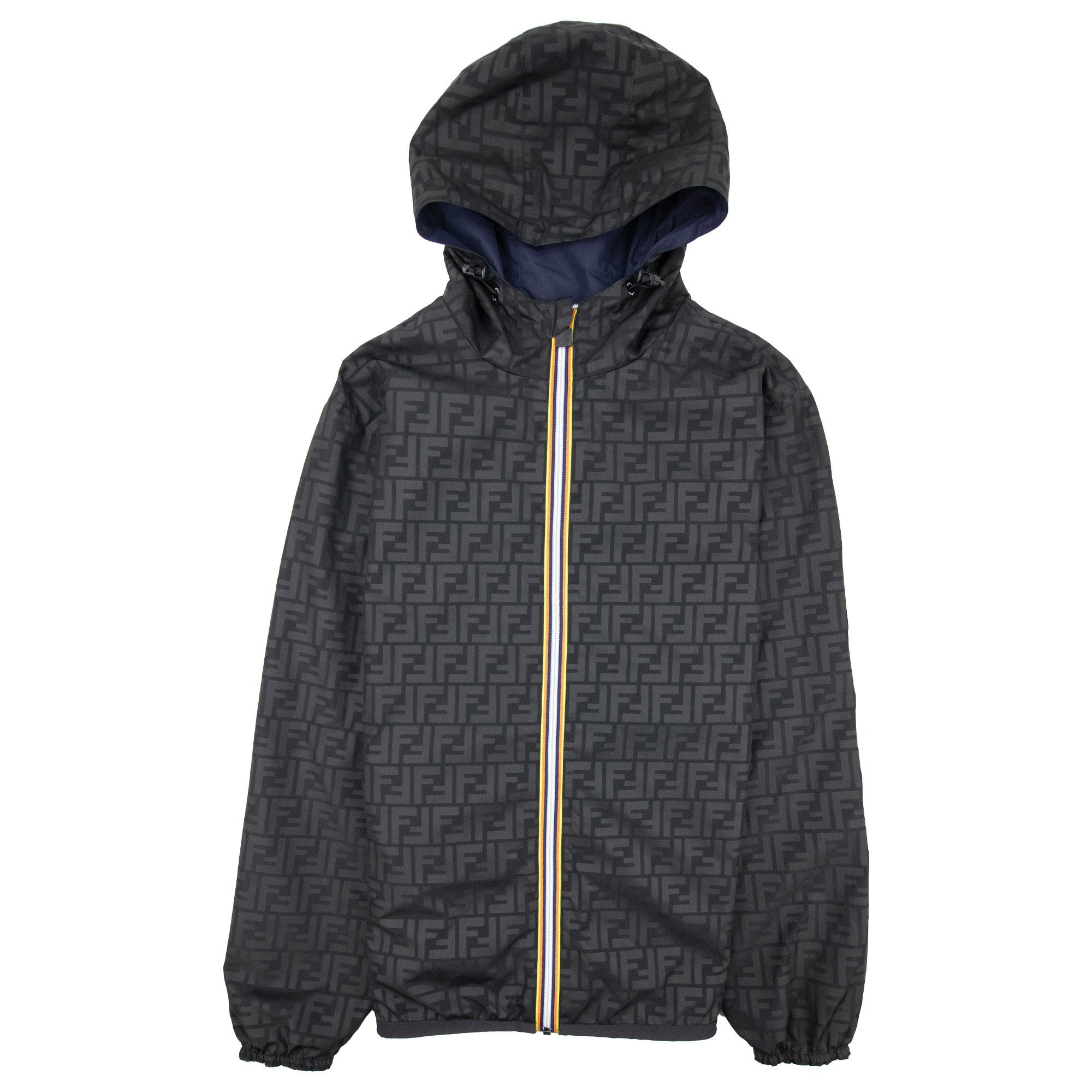 FENDI サテンジャケット Fendi K Way Reversible Windbreaker Jacket Black/Blue – Onu