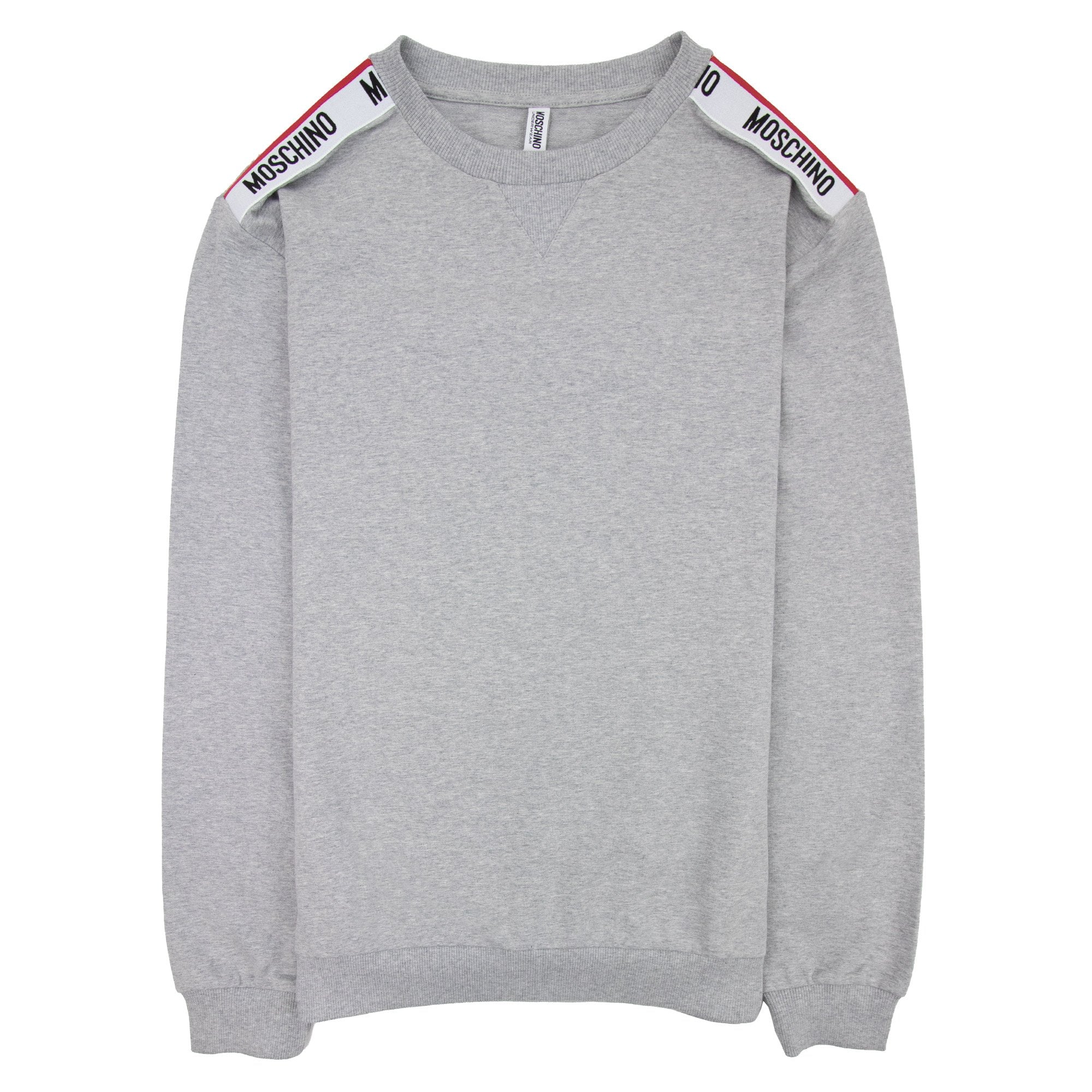 Moschino Underwear Shoulder Tape Logo Sweatshirt Light Grey