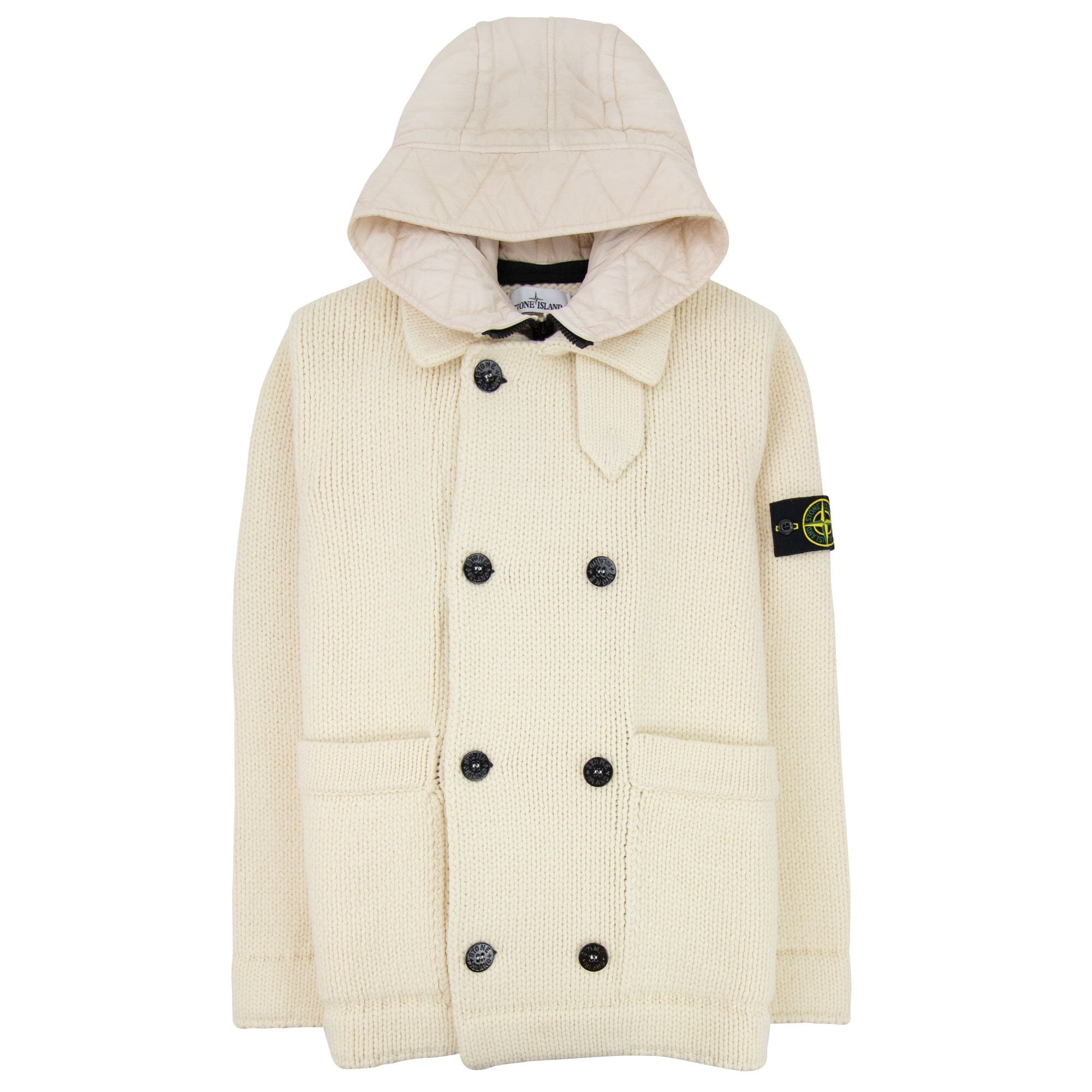 Stone Island Double Breasted Knitted Cardigan Butter V0035 | ONU – Onu