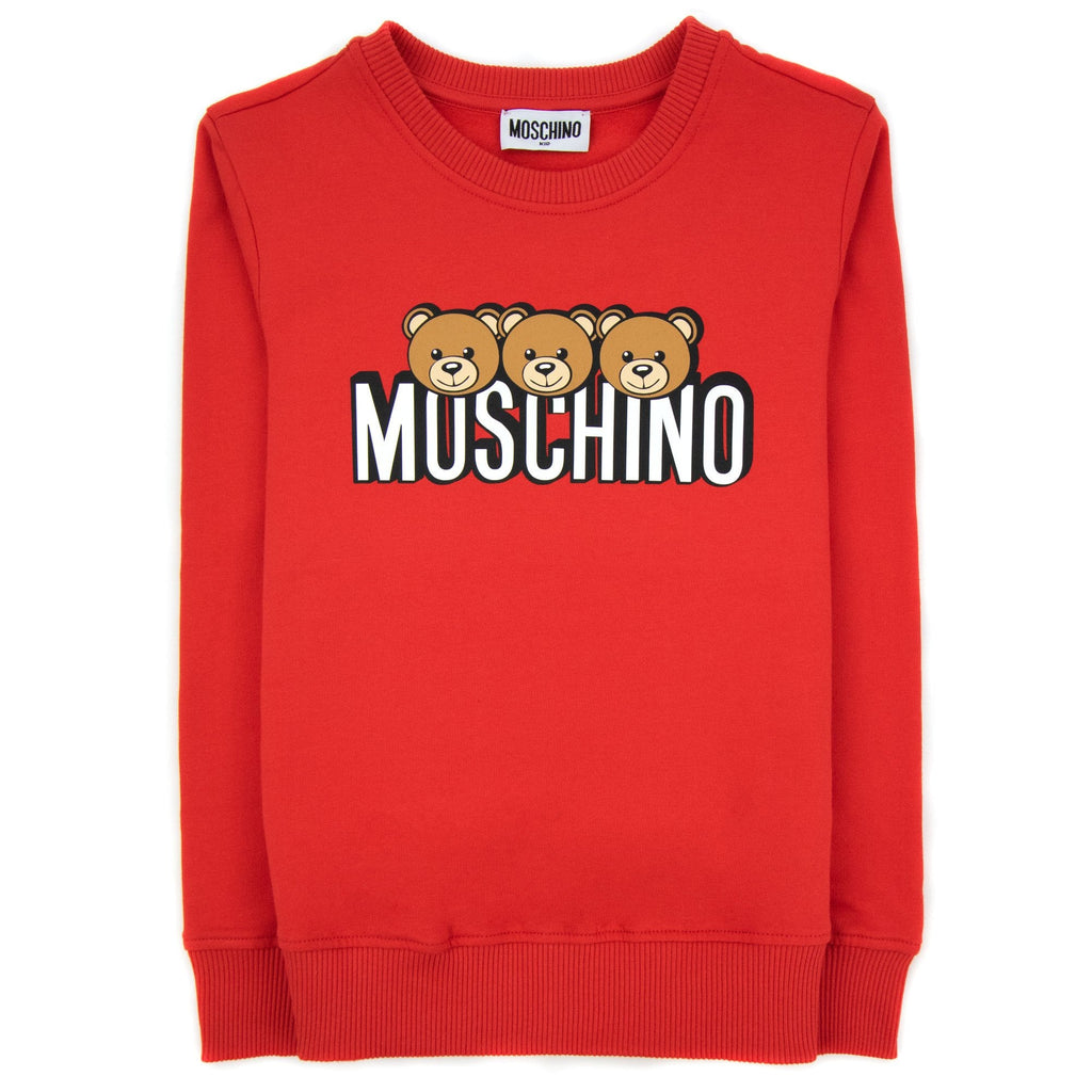 Moschino Kids Teddy Bear Sweatshirt Poppyred 50109