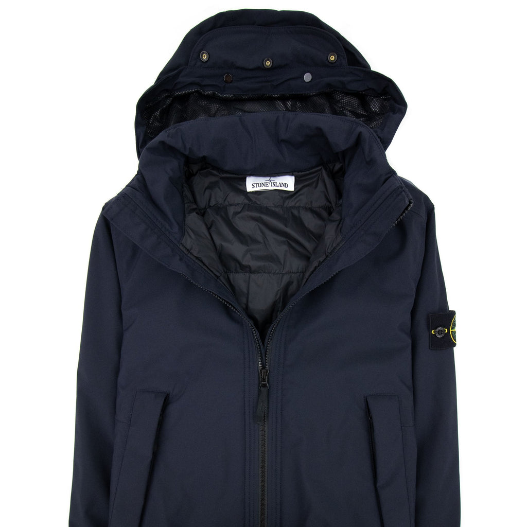 Stone Island Logo Patch Detail Soft Shell Jacket Navy V0020