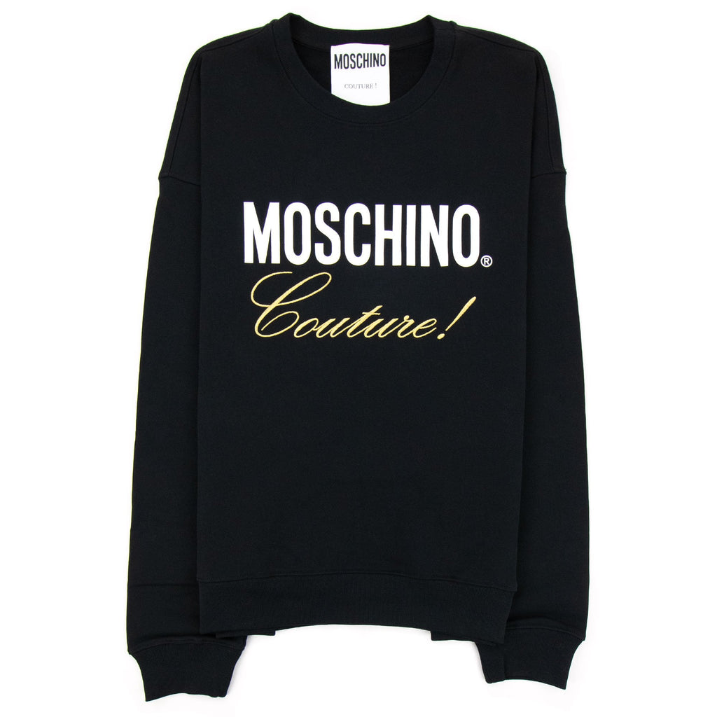 Moschino Couture Script Print Logo Jumper Black