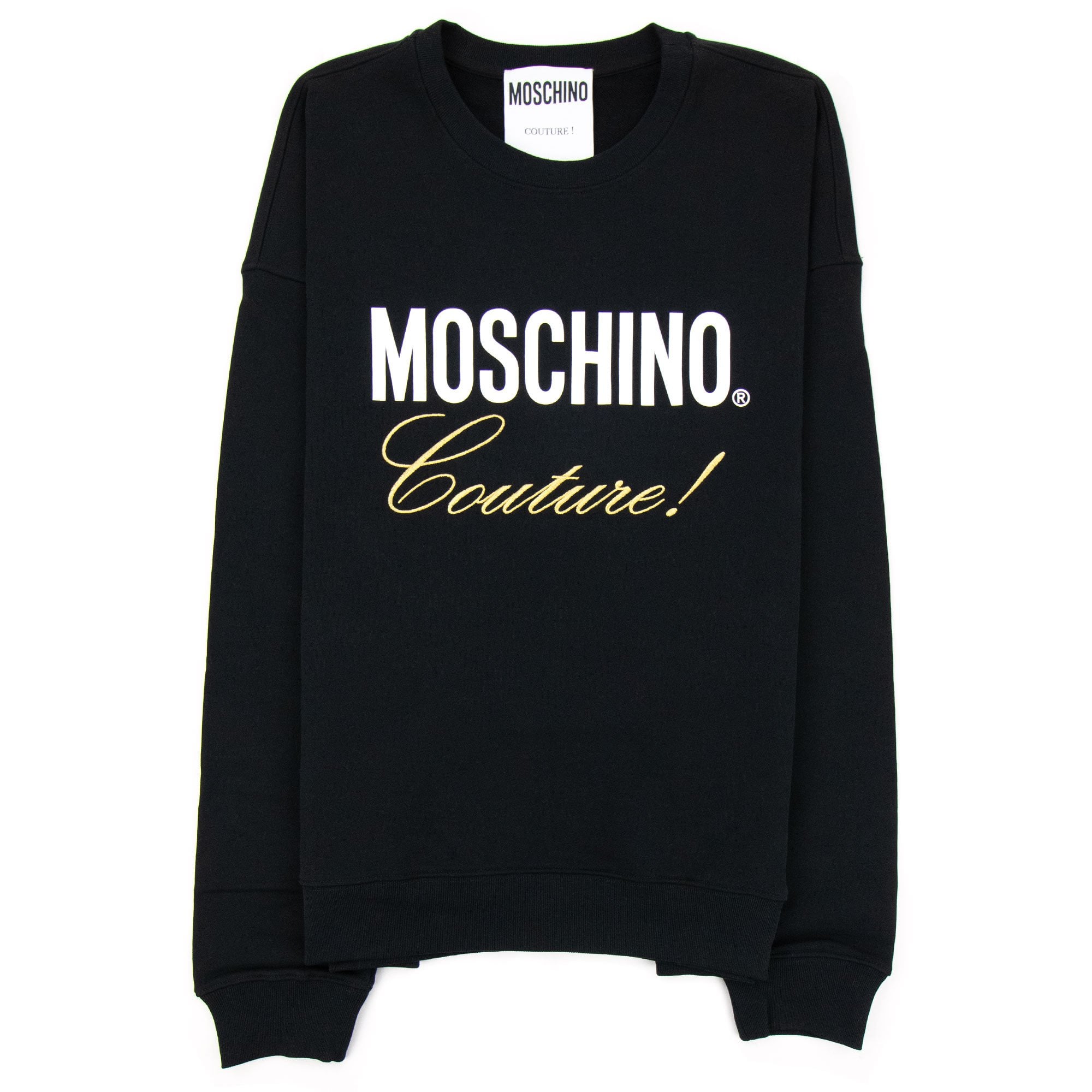 Moschino Couture Script Print Logo Jumper Black
