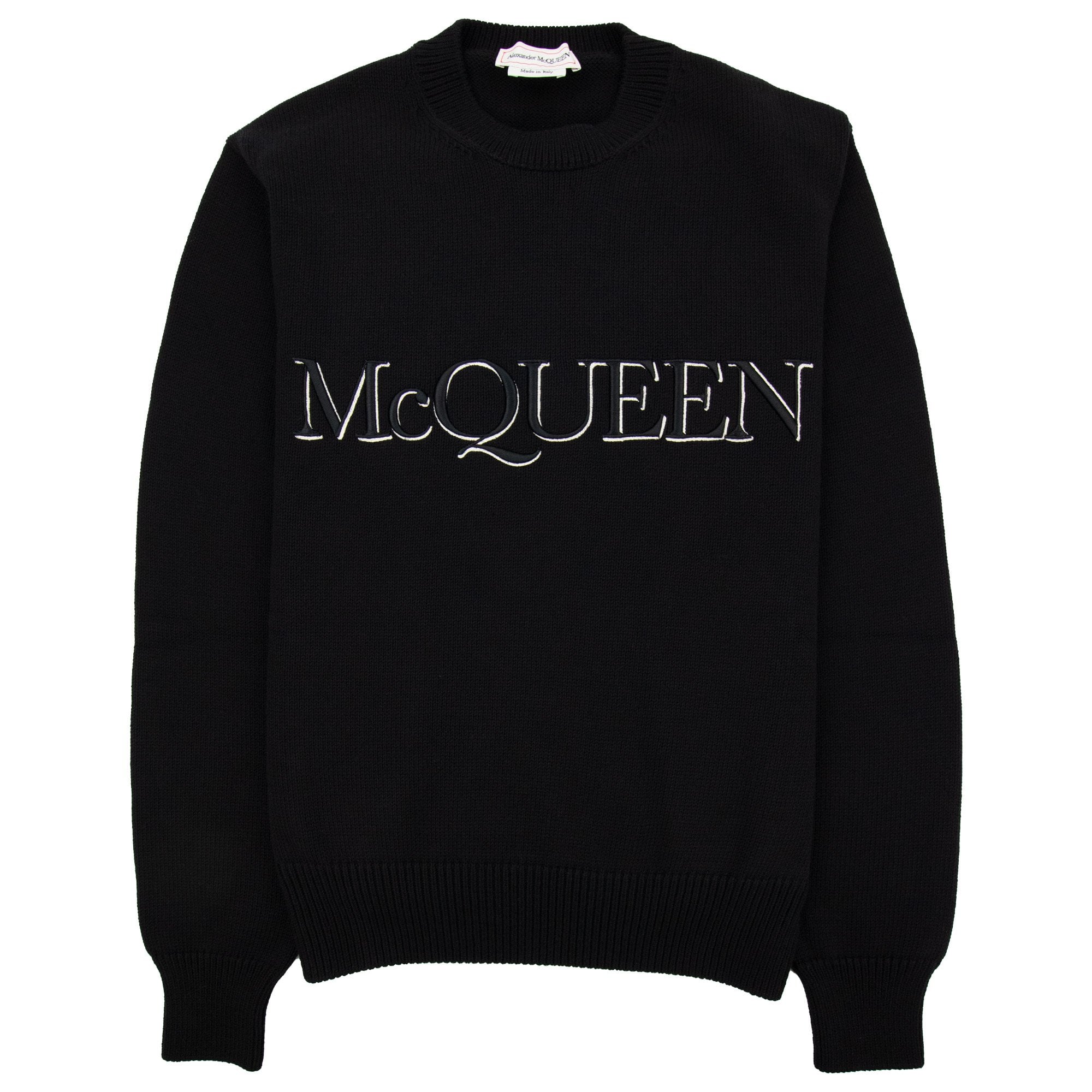 Alexander Mcqueen Embroidered Crew Neck Jumper Black 1011