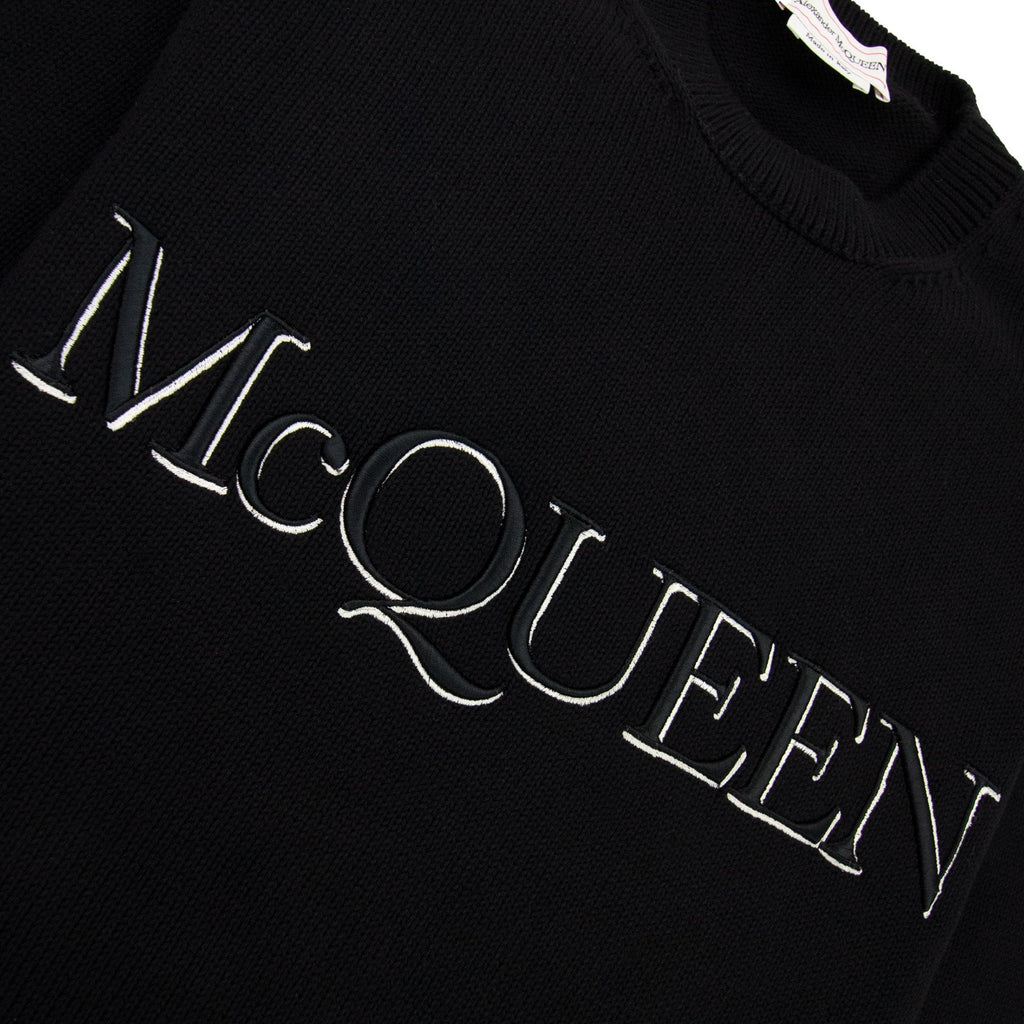 Alexander Mcqueen Embroidered Crew Neck Jumper Black 1011