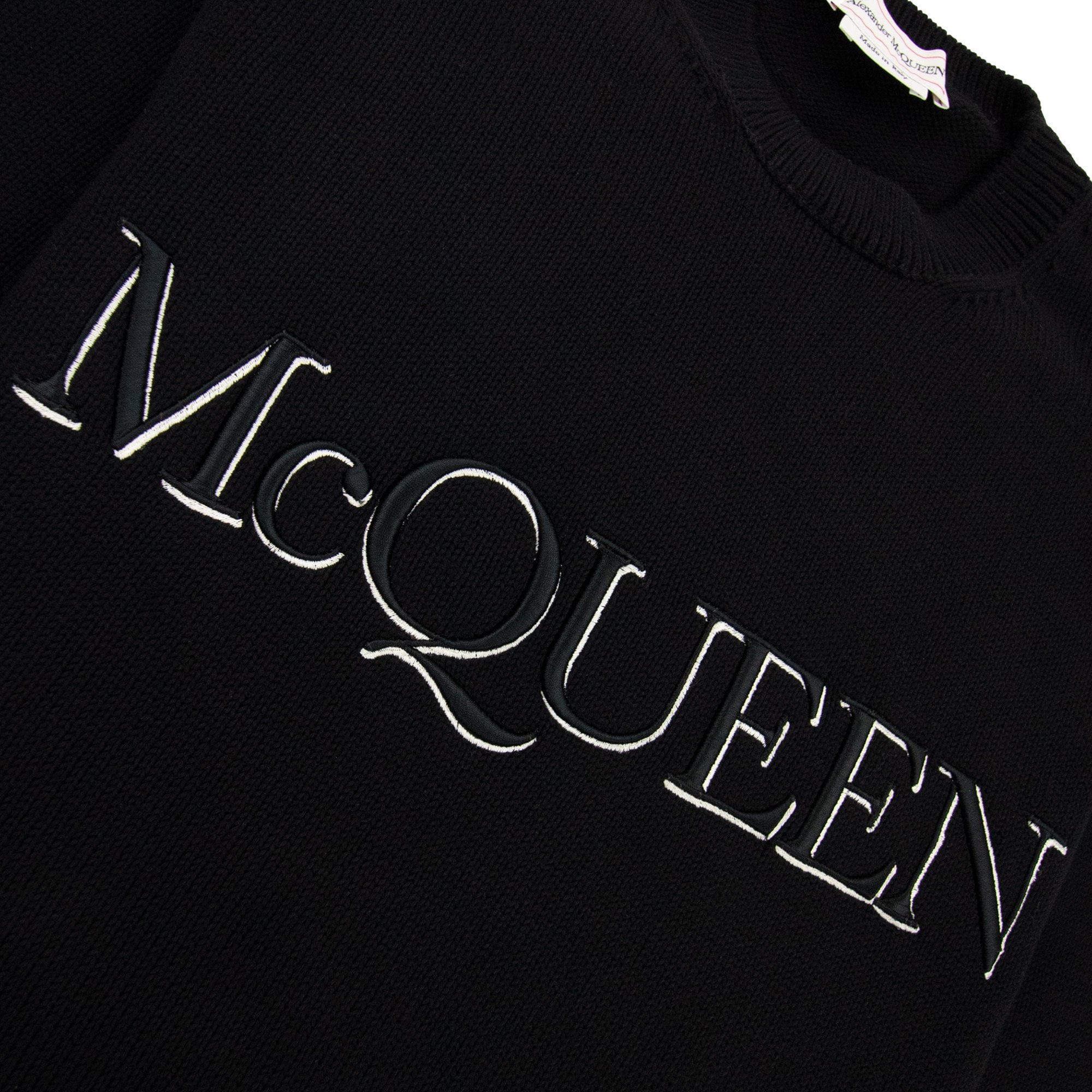 Alexander Mcqueen Embroidered Crew Neck Jumper Black 1011