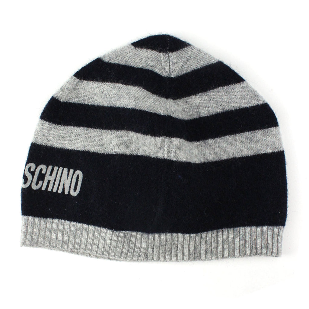 Love Moschino Logo Print Light Beanie Navy Grey