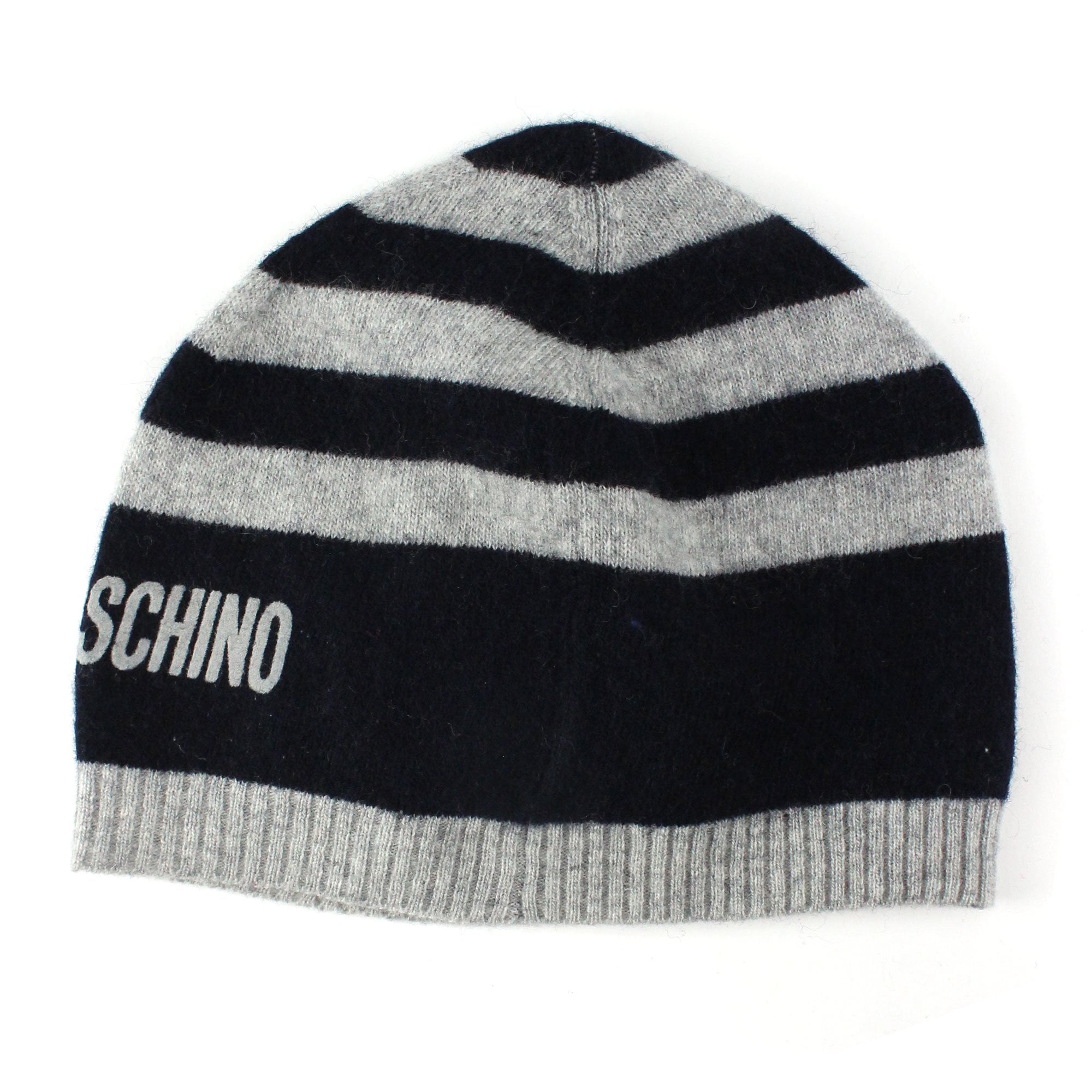 Love Moschino Logo Print Light Beanie Navy Grey
