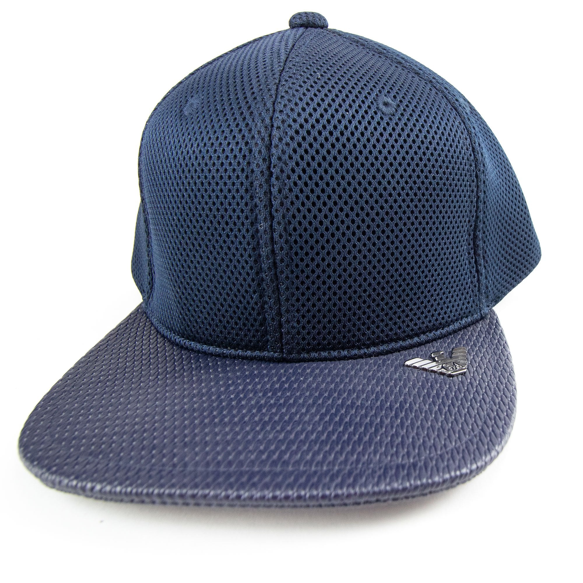 Armani Jeans Eagle Metal Logo Mesh Cap Blue