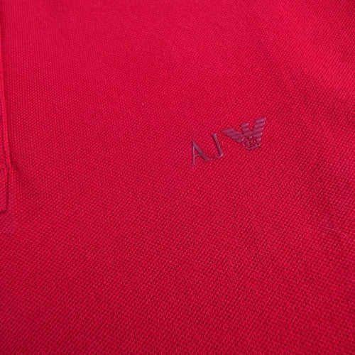 Armani Jeans Aj Eagle Logo Short Sleeve Polo Shirt Red