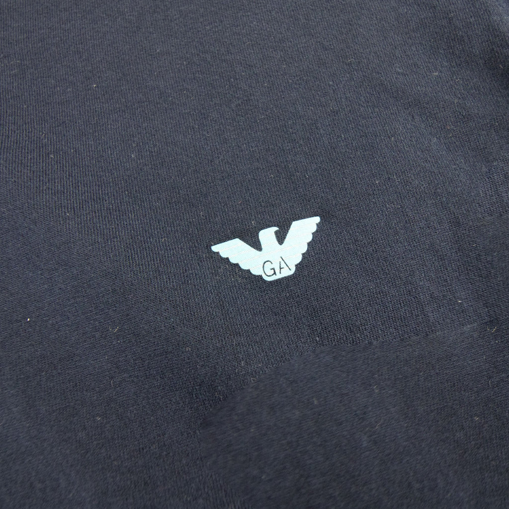 Emporio Armani Eagle Logo V Neck T Shirt Navy