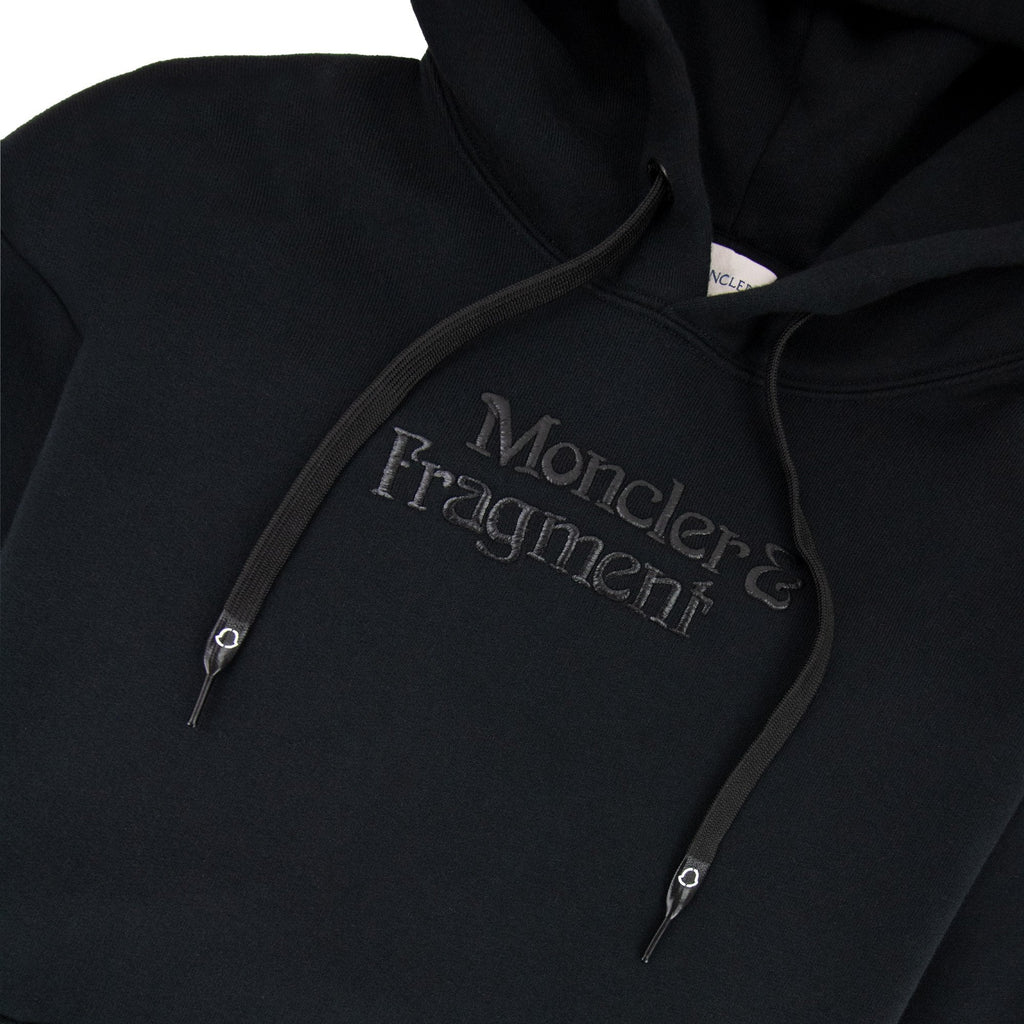 Moncler Embroidered Fragment Logo Hoodied Sweatshirt Black 999