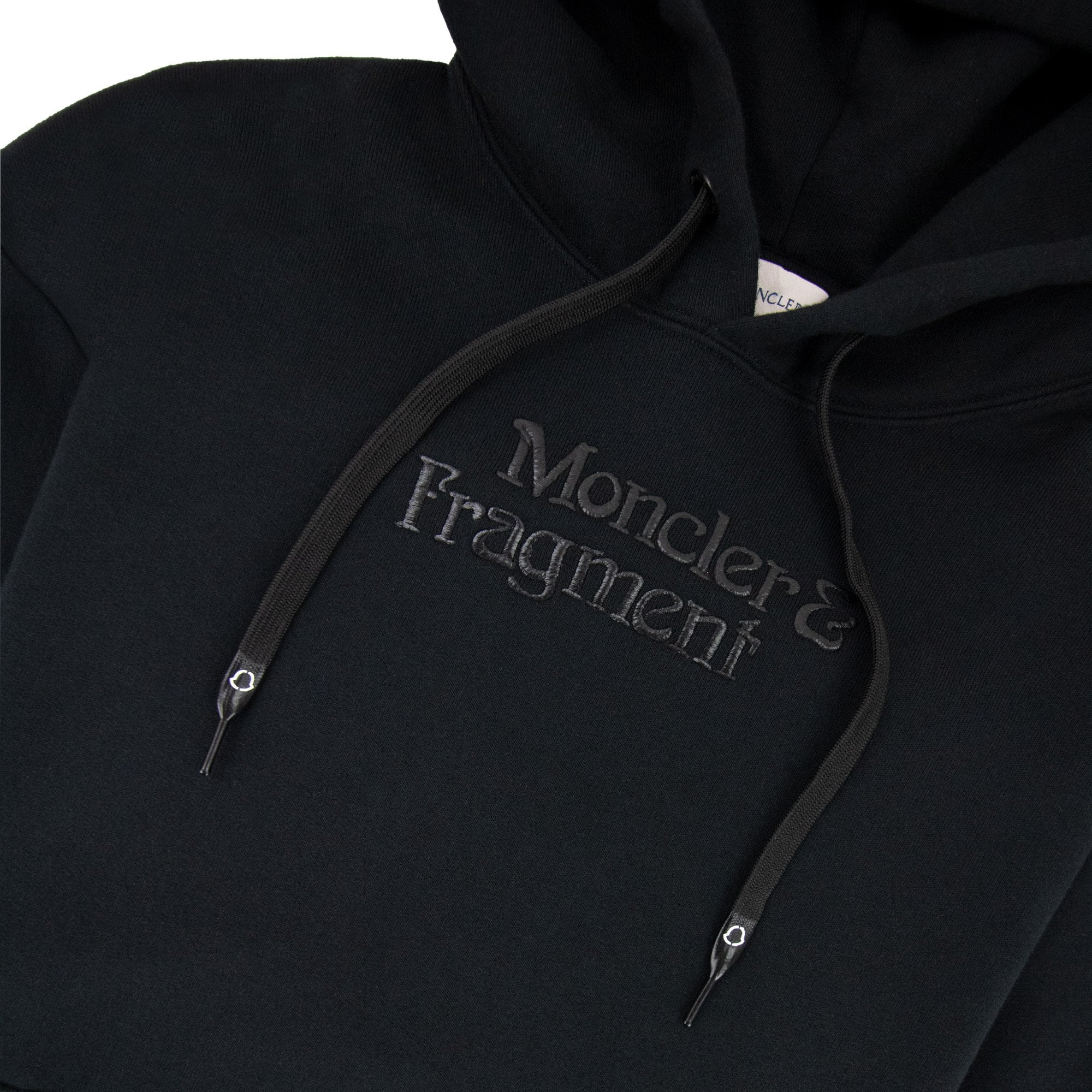 Moncler Embroidered Fragment Logo Hoodied Sweatshirt Black 999
