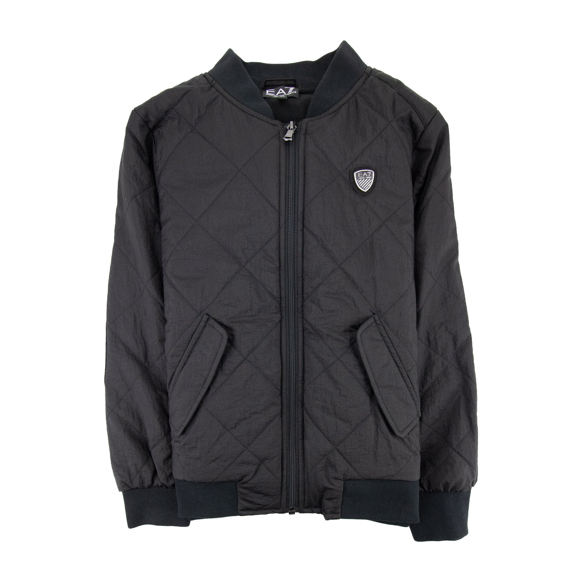 EA7 Junior Logo Shield Bomber Jacket Black