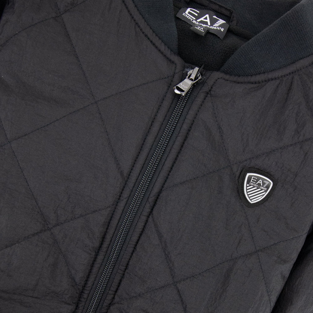 EA7 Junior Logo Shield Bomber Jacket Black
