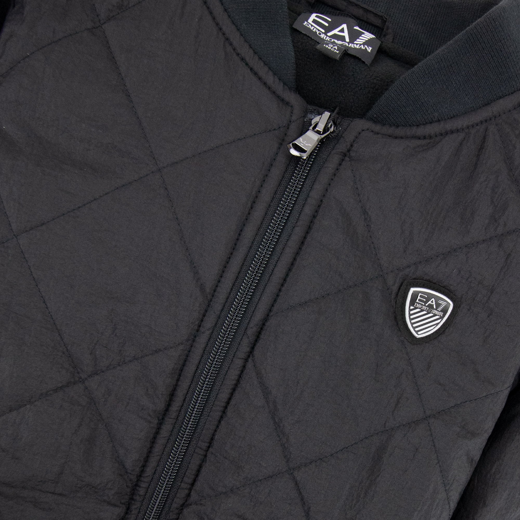 EA7 Junior Logo Shield Bomber Jacket Black