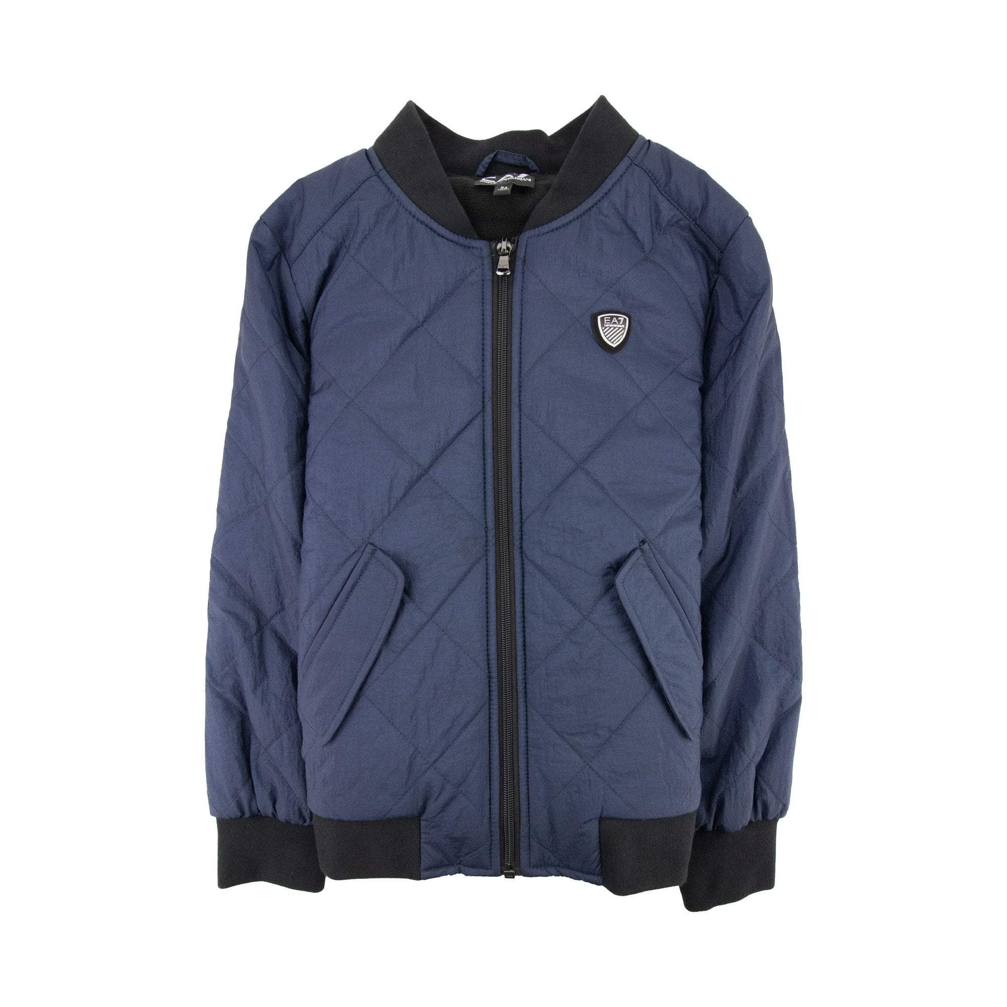 EA7 Junior Logo Shield Bomber Jacket Blue