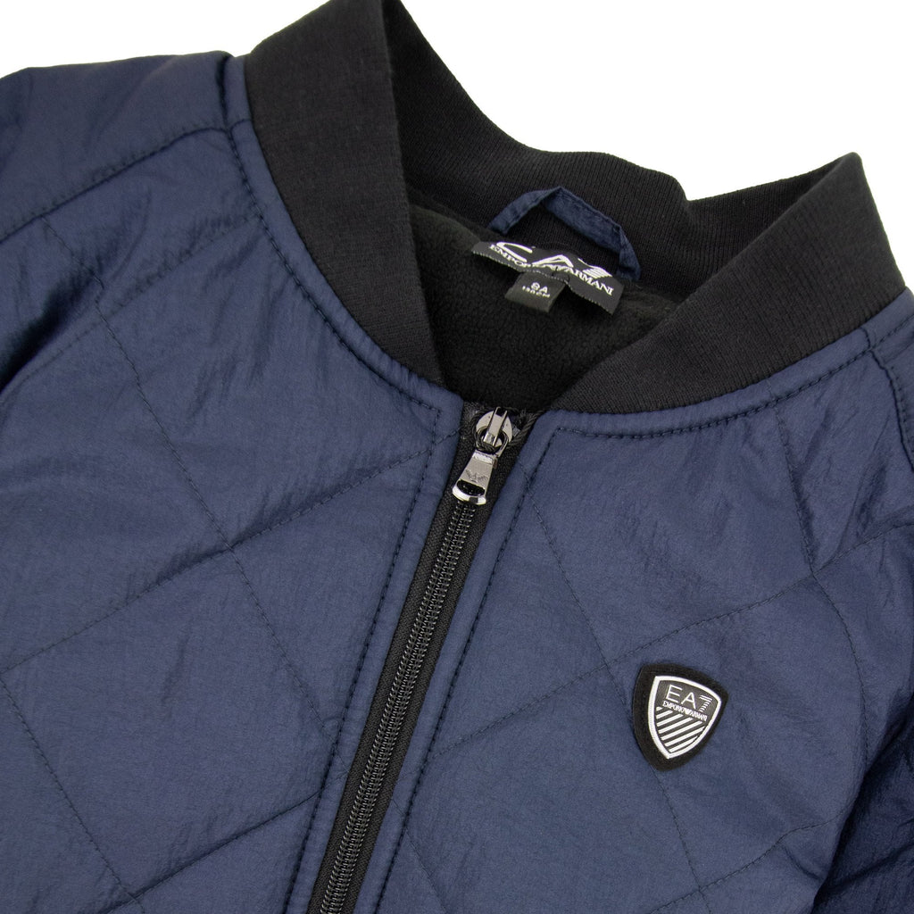 EA7 Junior Logo Shield Bomber Jacket Blue