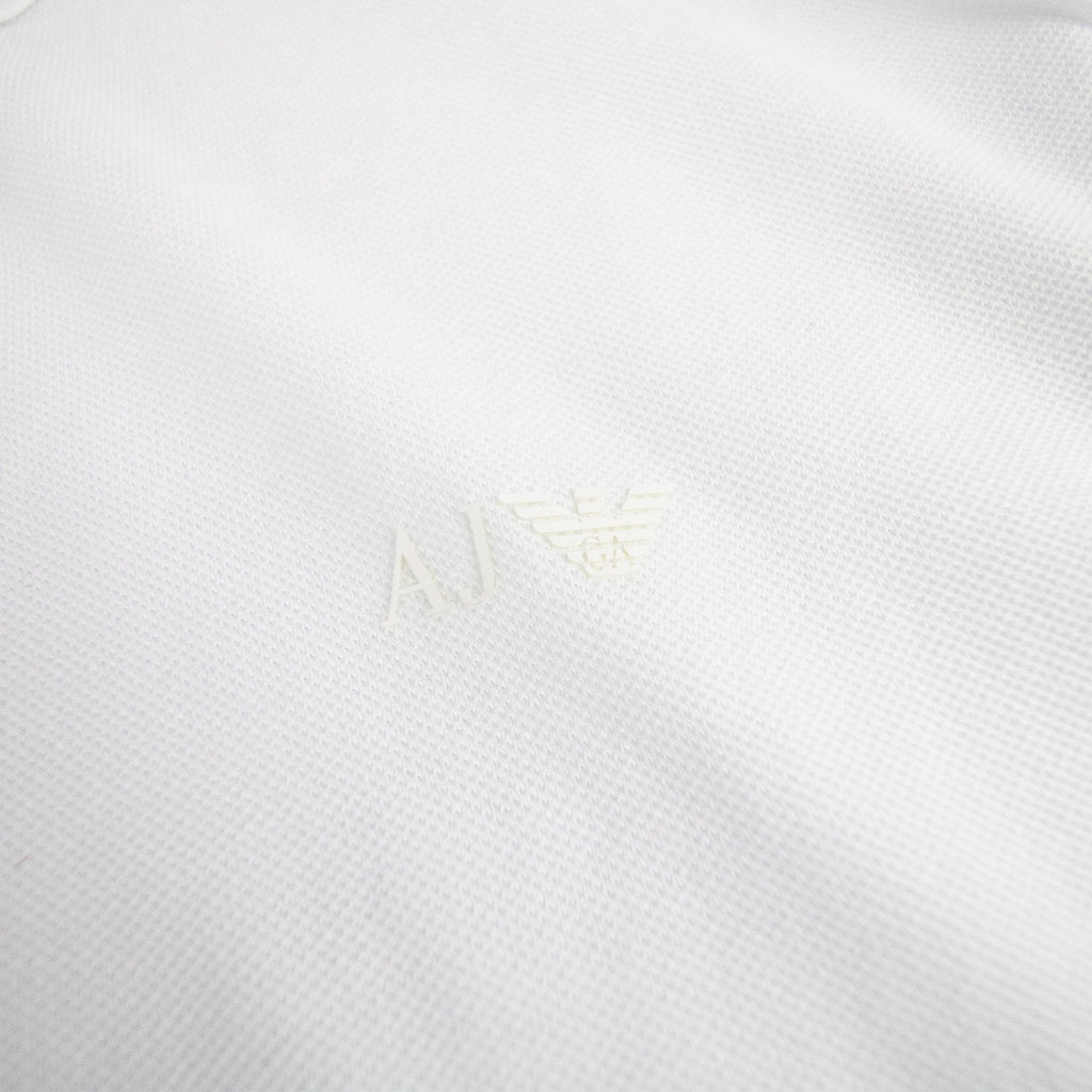 Armani Jeans Rubber Logo Short Sleeve Polo White