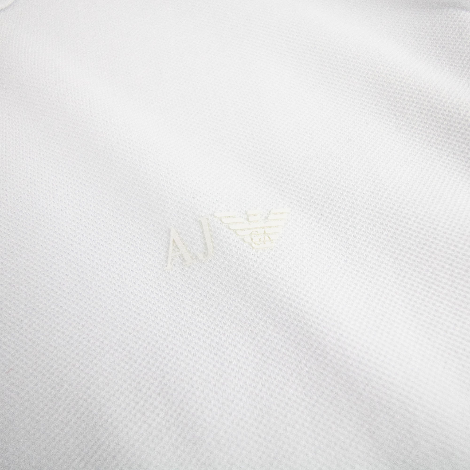 Armani Jeans Rubber Logo Short Sleeve Polo White