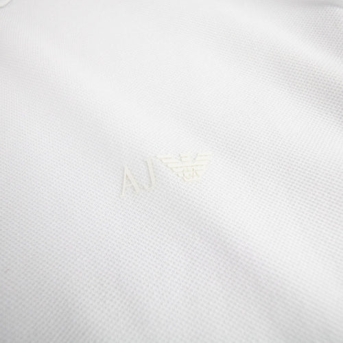 Armani Jeans Rubber Logo Short Sleeve Polo White
