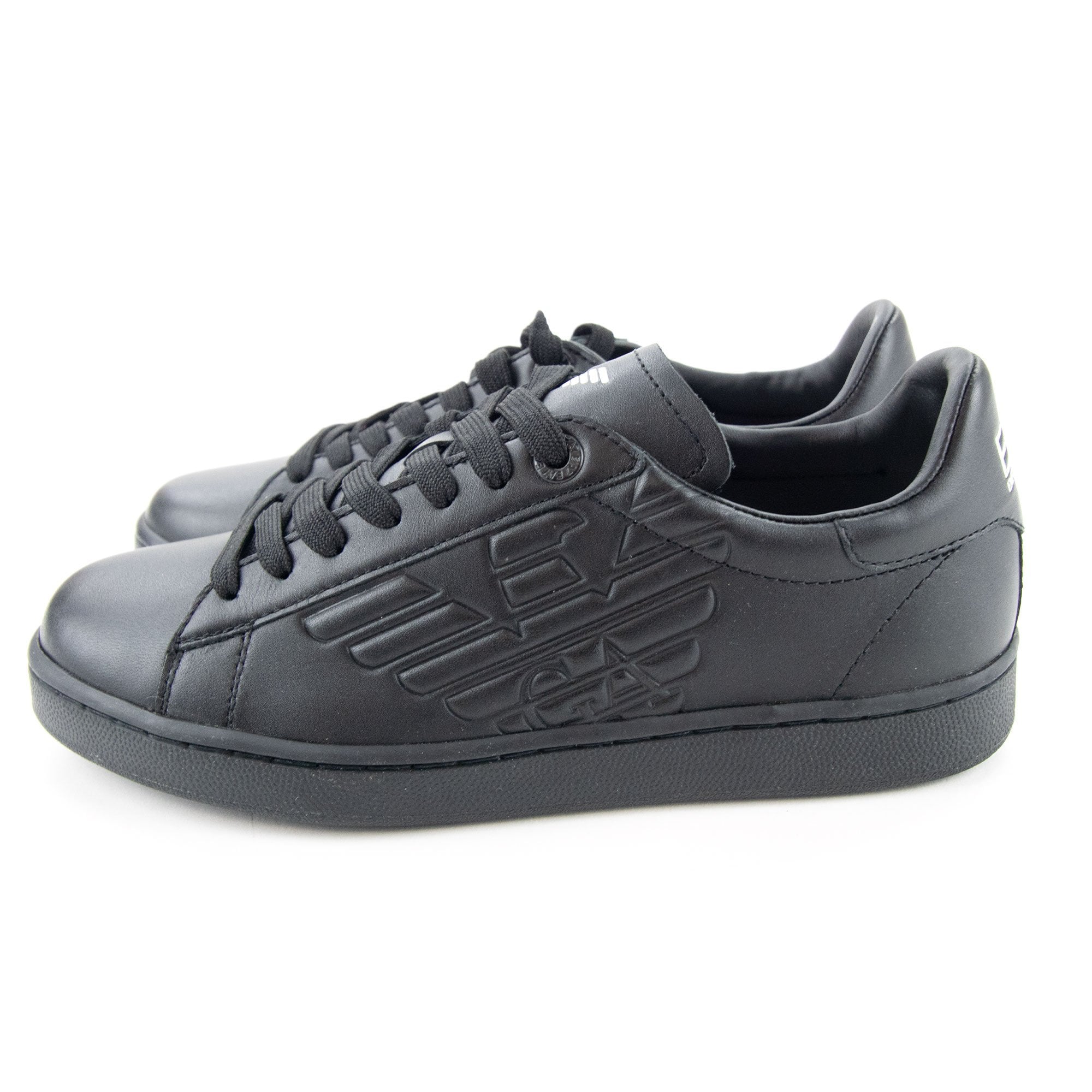 Ea7 Logo New Classic Leather Trainers Black