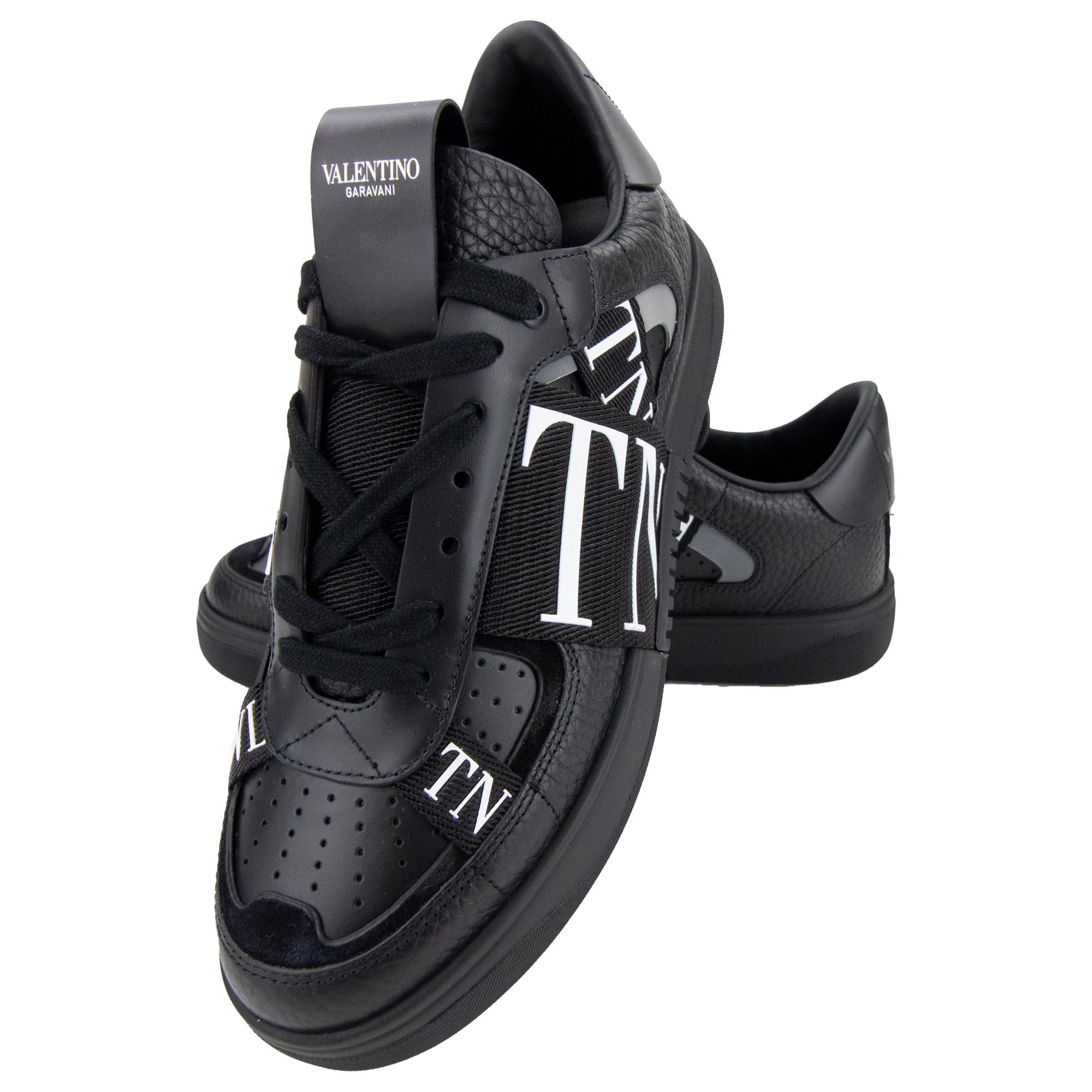 Valentino VLTN Logo Embellished Leather Trainers Nero – Onu