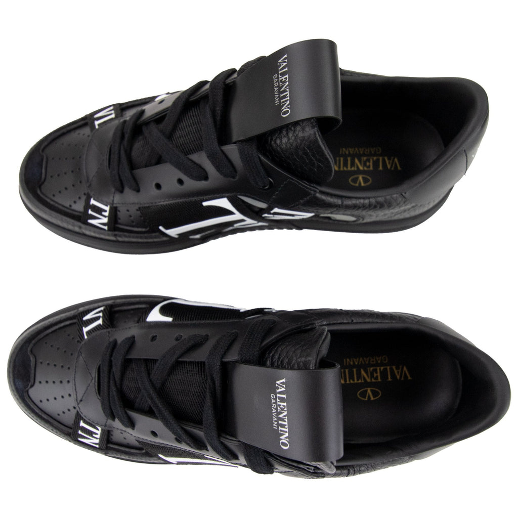 Valentino VLTN Logo Embellished Leather Trainers Nero