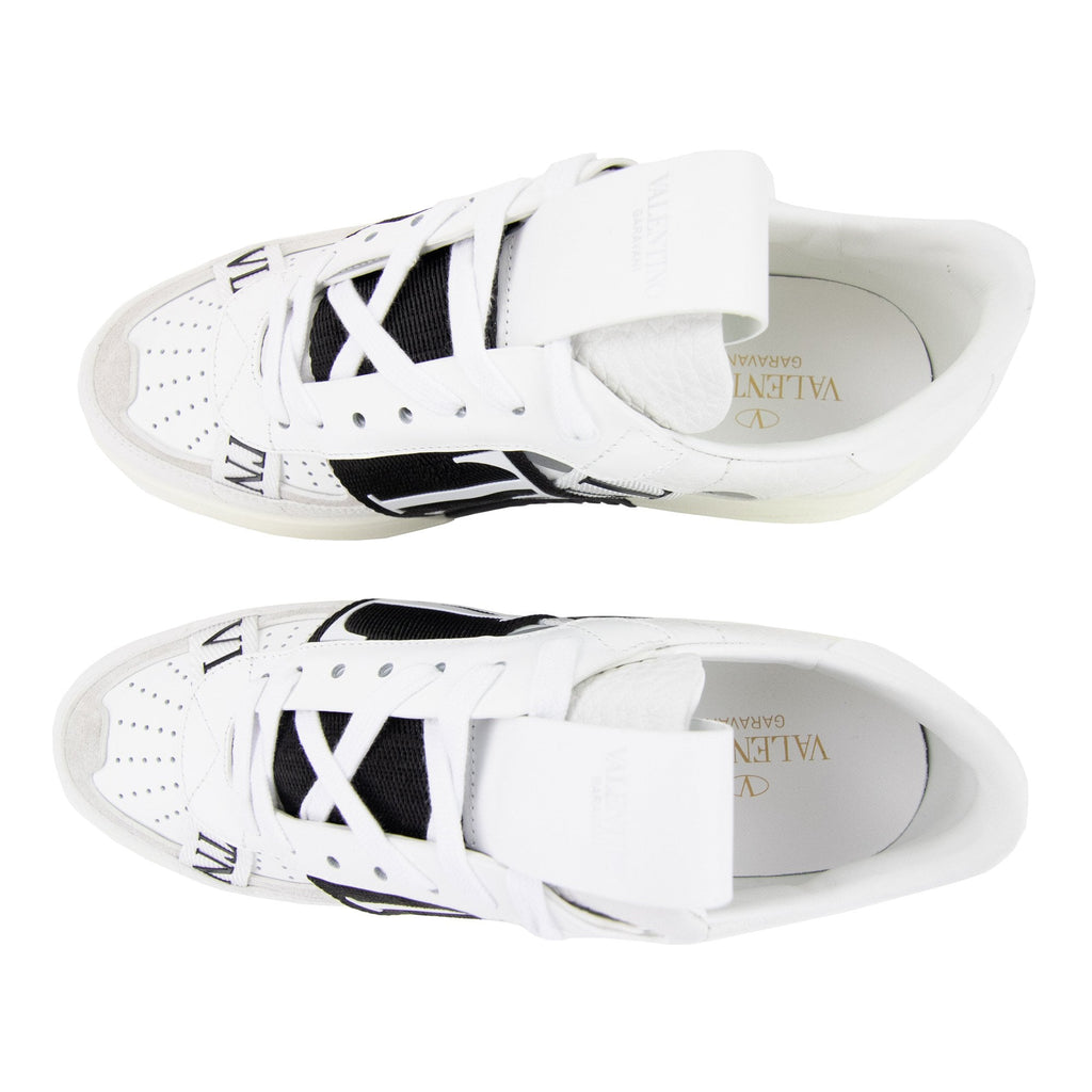 Valentino VLTN Logo Embellished Leather Trainers Bianco