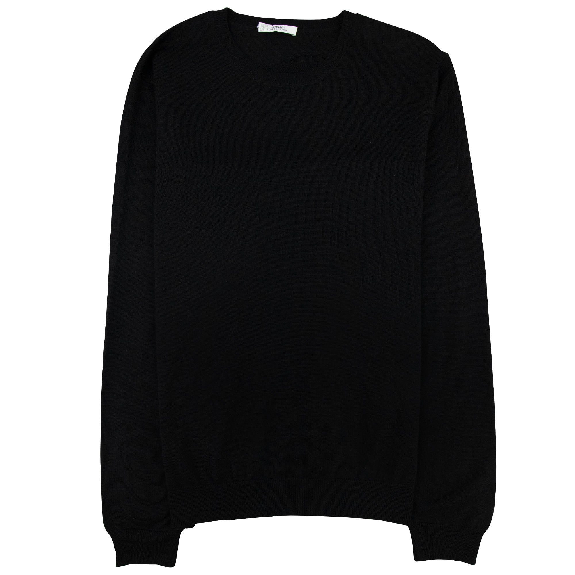 Versace Collection Back Medusa Knitted Sweater Black