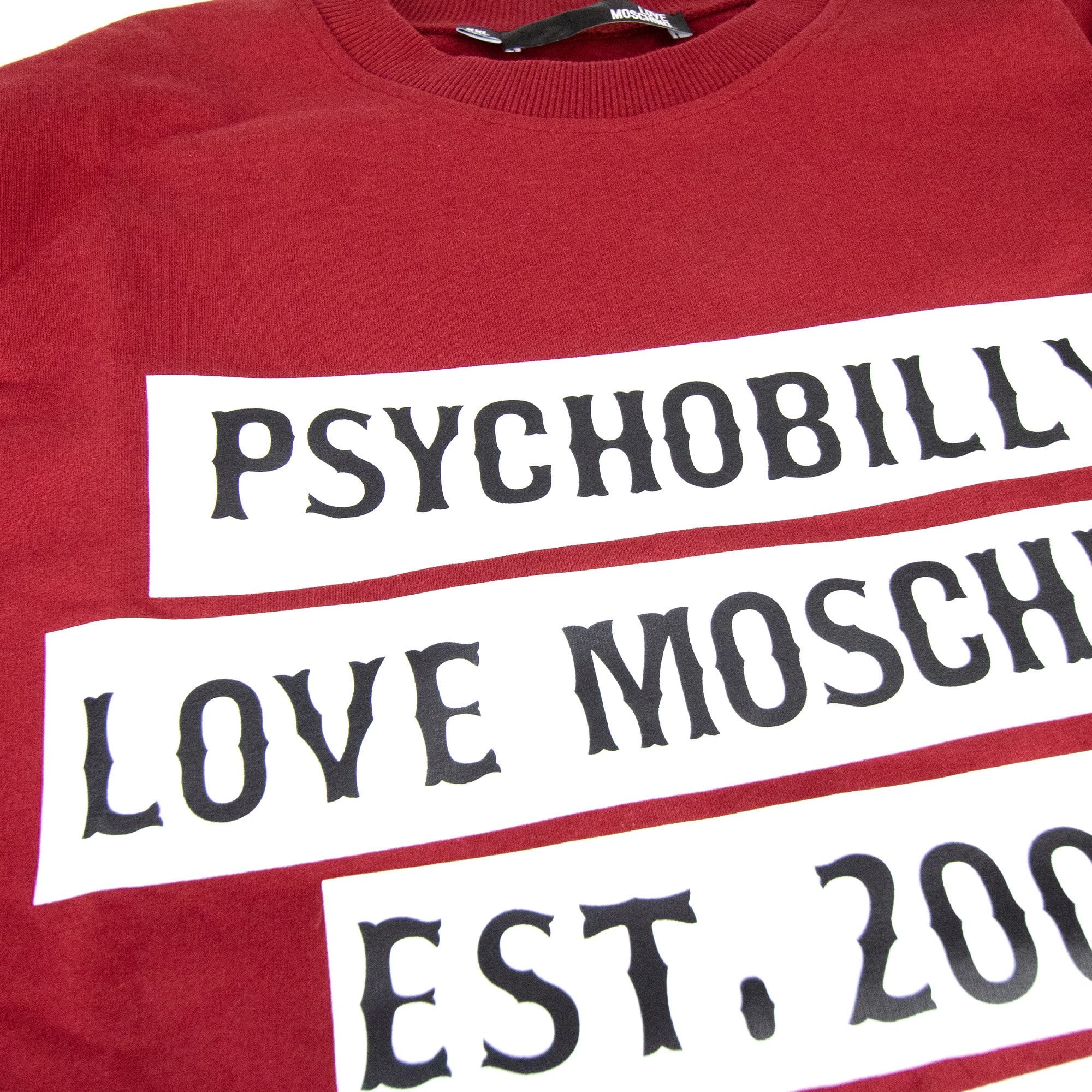 Love Moschino Psychobilly Logo Crewneck Sweatshirt Burgundy