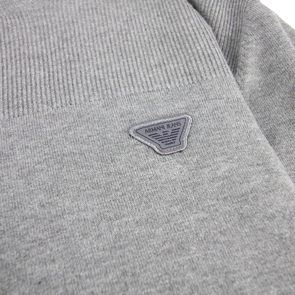 Armani Jeans Eagle Logo Knitted Jumper Grey Melange