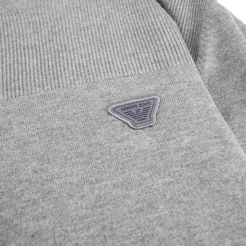 Armani Jeans Eagle Logo Knitted Jumper Grey Melange