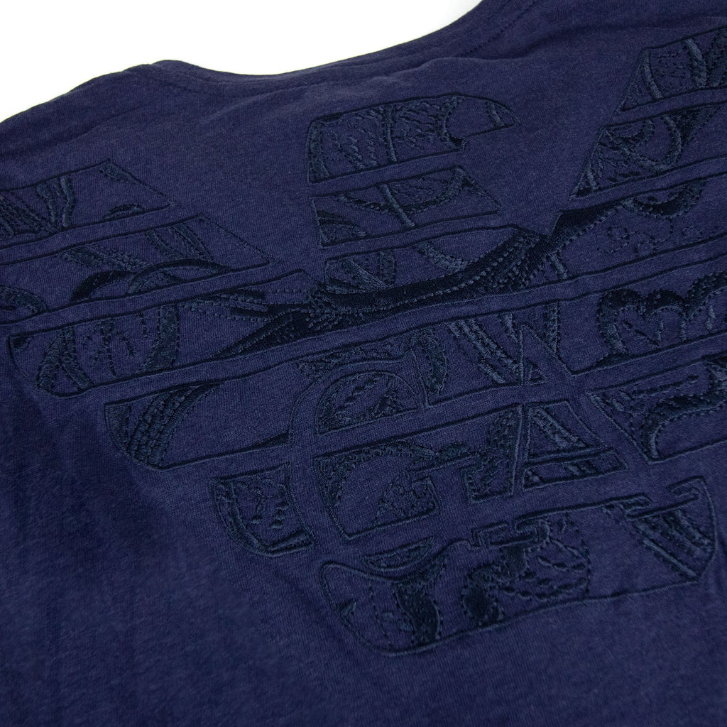 Armani Jeans Embroidered Back Logo T Shirt Blue
