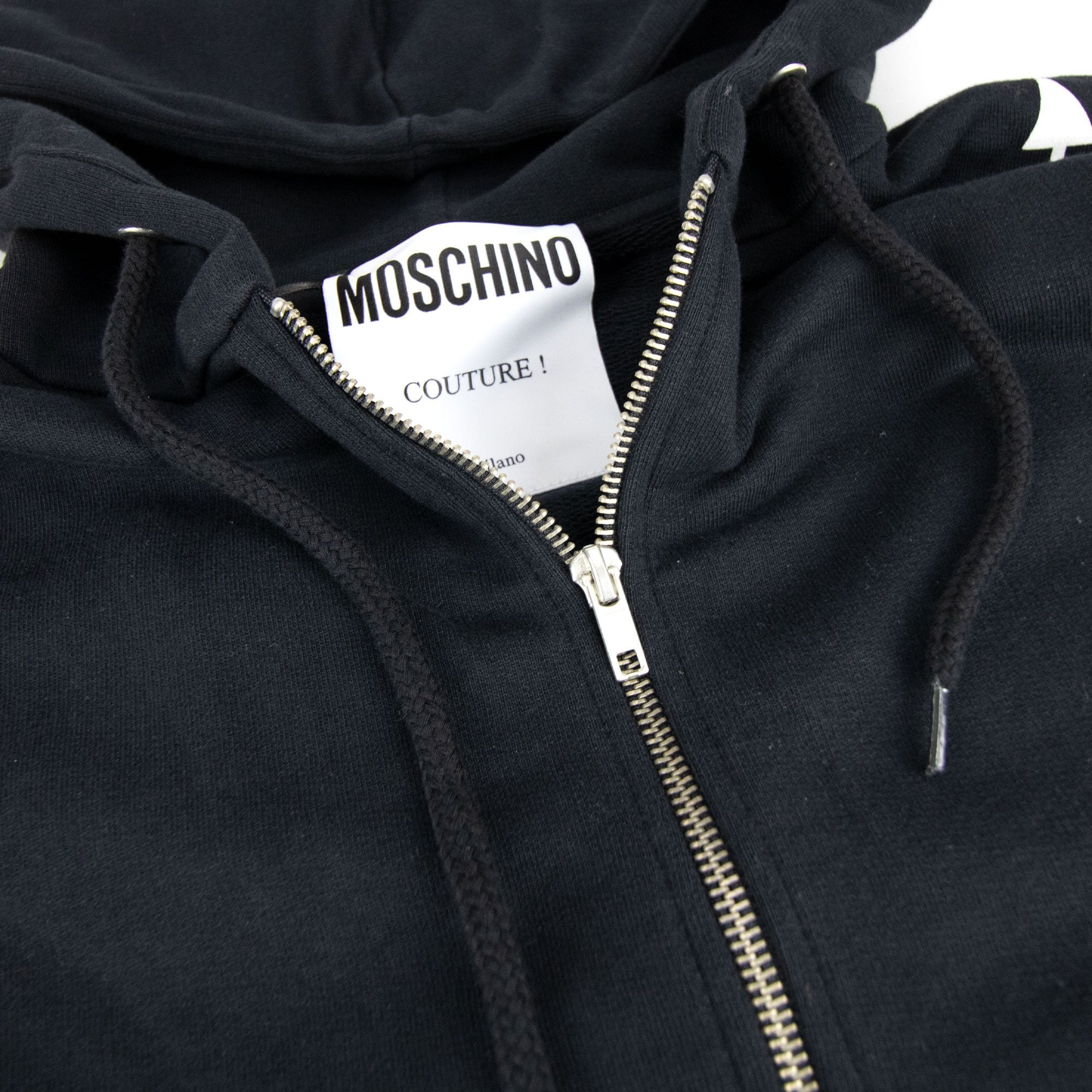Moschino Couture Measurement Logo Zip Up Sweatshirt Black